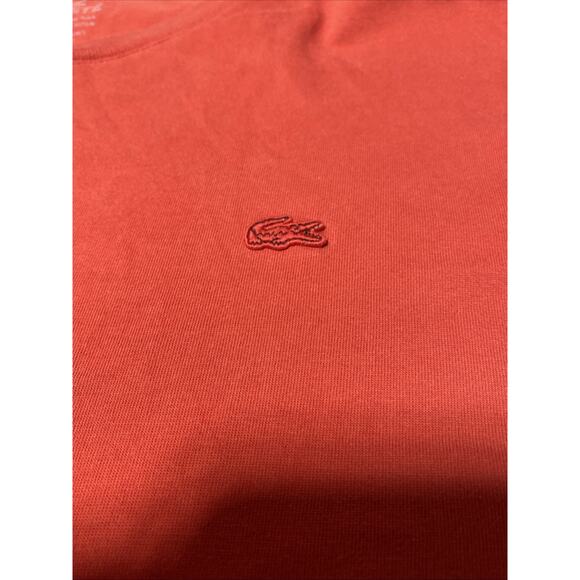 Lacoste T Shirt Mens 9 XXXXL Red Pima Cotton Minimalist Crew Tennis Preppy - Picture 3 of 10